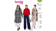Strih Burda 5688 - Retro kabát, áčkový kabát, krátky kabátik