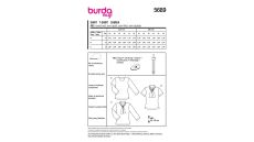 Strih Burda 5689 - Džersejové tričko s dlhým rukávom, krajková blúzka s viazačkou
