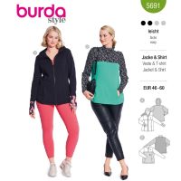 Strih Burda 5691 - Športové tričko, funkčná bunda na zips