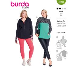 Strih Burda 5691 - Športové tričko, funkčná bunda na zips