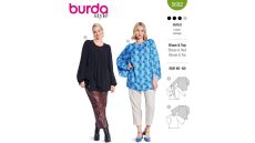 Strih Burda 5692 - Tunika v štýle 70. rokov, voľná blúzka, dvojvrstvová blúzka