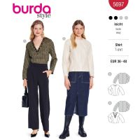 Strih Burda 5697 - Elegantný top, koženkový top
