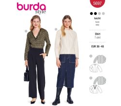 Strih Burda 5697 - Elegantný top, koženkový top
