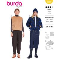 Strih Burda 5698 - Vesta, college bunda so zapínaním na patentky