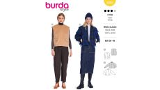 Strih Burda 5698 - Vesta, college bunda so zapínaním na patentky