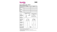 Strih Burda 5699 - Nohavice so skladmi, cargo nohavice, nohavice s vysokým pásom