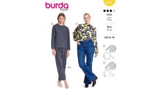 Strih Burda 5701 - Minimalistický top s dlhým rukávom, rolák