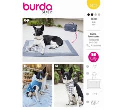 Strih Burda 5702 - Šatka a kabátik pre psa, cestovný pelech, hračka