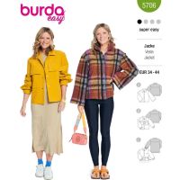 Strih Burda 5706 - Bunda, vrchná košeľa, menčestrová košeľa