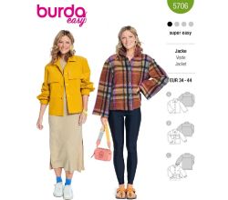 Strih Burda 5706 - Bunda, vrchná košeľa, menčestrová košeľa