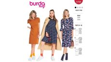 Strih Burda 5708 - Šaty s rozšírenou sukňou, puzdrové šaty, denné šaty