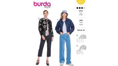 Strih Burda 5711 - Krátka bunda, džínsová bunda, krátke sako so skrytým zapínaním