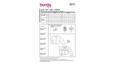 Strih Burda 5711 - Krátka bunda, džínsová bunda, krátke sako so skrytým zapínaním
