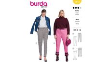 Strih Burda 5712 - Nohavice s pukmi, elegantné úzke nohavice