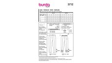 Strih Burda 5712 - Nohavice s pukmi, elegantné úzke nohavice