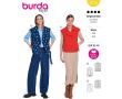Strih Burda 5714 - Elegantná vesta, rocková vesta, motorkárska vesta
