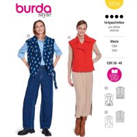 Strih Burda 5714 - Elegantná vesta, rocková vesta, motorkárska vesta