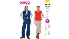 Strih Burda 5714 - Elegantná vesta, rocková vesta, motorkárska vesta
