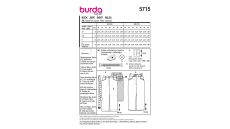 Strih Burda 5715 - Džínsová sukňa, úzka sukňa, midi sukňa, kiltová sukňa