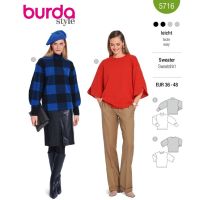 Strih Burda 5716 - Mikina, sveter, rolák