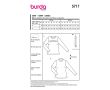 Strih Burda 5717 - Rolák, tričko s dlhým rukávom, elegantné tričko s prestrihom