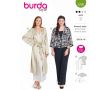 Strih Burda 5720 - Kabátik s opaskom, kimono, saténový kabátik, kardigan