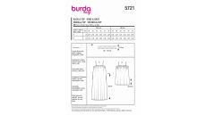 Strih Burda 5721 - Voľné šaty na ramienka, top na ramienka, plážové šaty