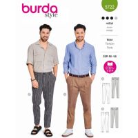 Strih Burda 5722 - Pánske nohavice, nohavice so skladmi
