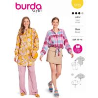 Strih Burda 5723 - Tunika, dlhá košeľa, voľná košeľa, košeľa so skrytým zapínaním, vrchná košeľa