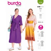 Strih Burda 5724 - Zavinovacie šaty, midi šaty