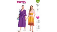 Strih Burda 5724 - Zavinovacie šaty, midi šaty