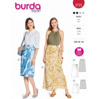Strih Burda 5725 - Zavinovacie sukne, sukne so skladmi