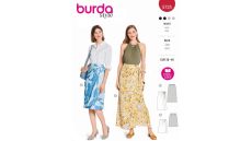 Strih Burda 5725 - Zavinovacie sukne, sukne so skladmi