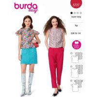 Strih Burda 5727 - Blúzka s prepínaním na chrbte, top bez rukávov, crop top