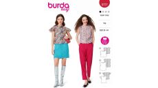 Strih Burda 5727 - Blúzka s prepínaním na chrbte, top bez rukávov, crop top