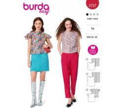 Strih Burda 5727 - Blúzka s prepínaním na chrbte, top bez rukávov, crop top