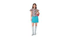 Strih Burda 5727 - Blúzka s prepínaním na chrbte, top bez rukávov, crop top