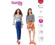 Strih Burda 5730 - Tričko s lodičkovým výstrihom, tričko so spadnutými ramenami
