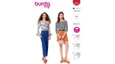 Strih Burda 5730 - Tričko s lodičkovým výstrihom, tričko so spadnutými ramenami