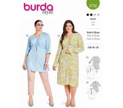 Strih Burda 5732 - Šaty so sťahovaním, tunika