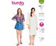 Strih Burda 5733 - Voľné tunikové šaty, blúzka s plastrónom