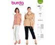 Strih Burda 5734 - Košeľa bez rukávu, zapínacia blúzka