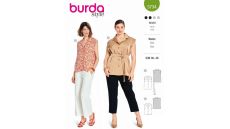 Strih Burda 5734 - Košeľa bez rukávu, zapínacia blúzka