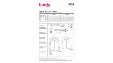 Strih Burda 5734 - Košeľa bez rukávu, zapínacia blúzka