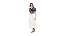 Strih Burda 5735 - Nohavice s rovnými nohavicami, ľanové nohavice, 7/8 džínsové nohavice, mom jeans