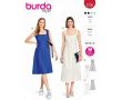 Strih Burda 5736 - Šaty na ramienka, šaty s rozšírenou sukňou, ľanové šaty