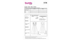 Strih Burda 5736 - Šaty na ramienka, šaty s rozšírenou sukňou, ľanové šaty
