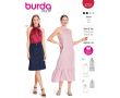Strih Burda 5737 - Voľné šaty za krk, mušelínové šaty, top s nahými ramenami