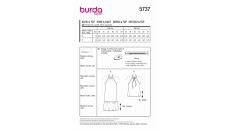 Strih Burda 5737 - Voľné šaty za krk, mušelínové šaty, top s nahými ramenami