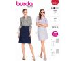 Strih Burda 5739 - Áčková sukňa, prepínacia sukňa, džínsová sukňa